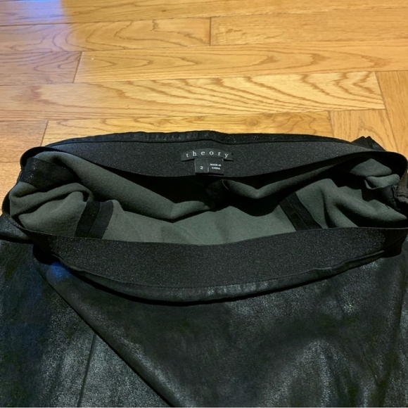 Theory lamb leather skirts midi size 2 - Picture 2 of 8